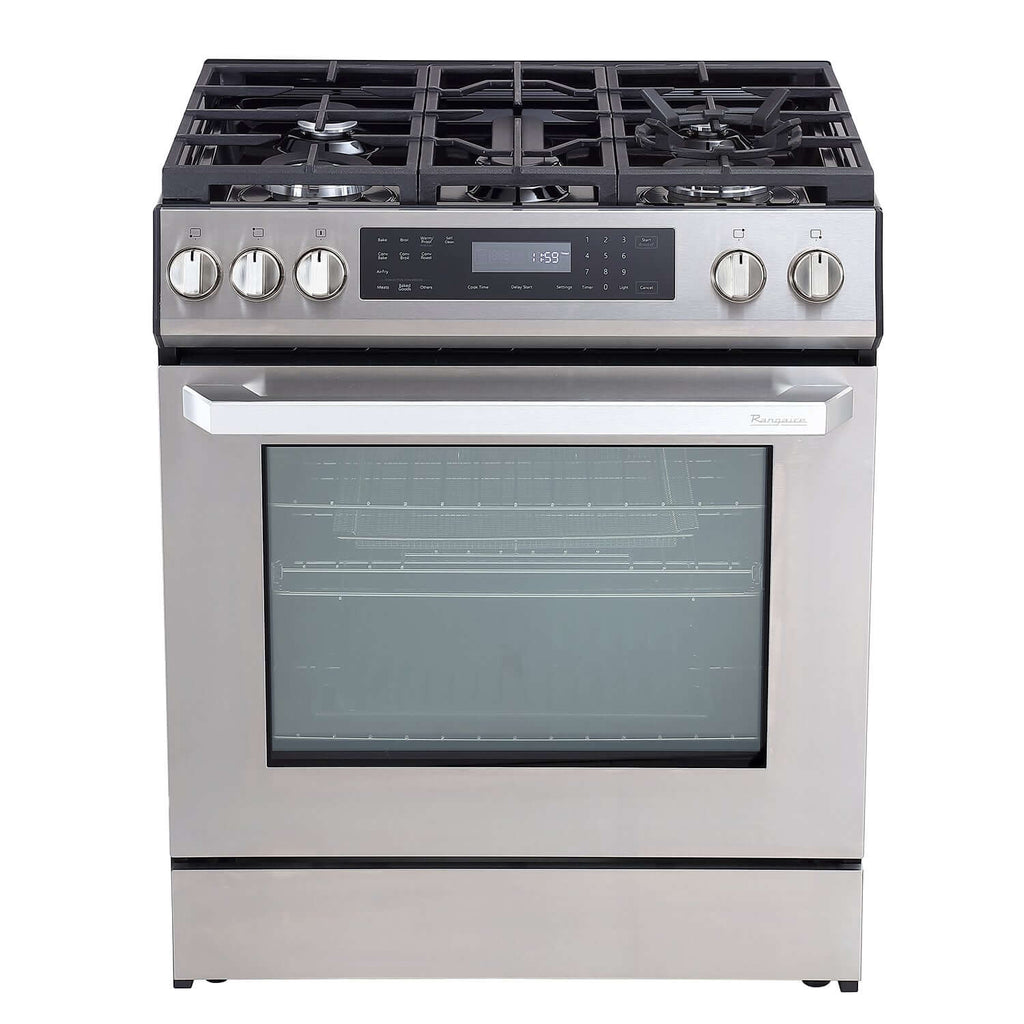 Rangaire 30" Gas Range Self-cleaning Air Fry True Convection Oven Slide-in Stainless Steel RRG303GS