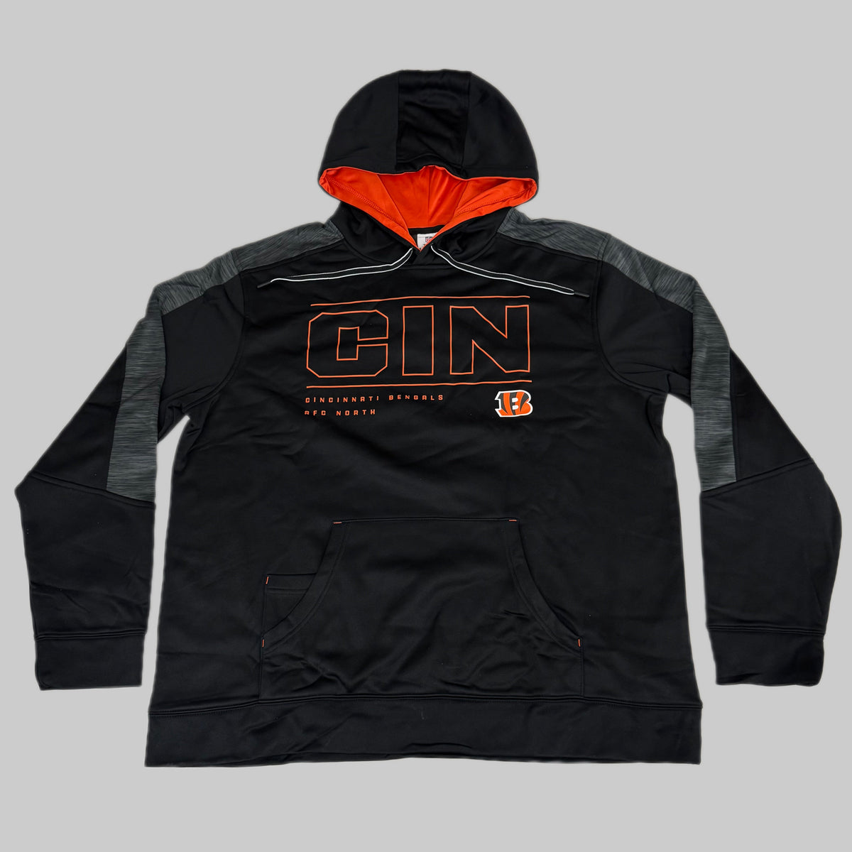 NFL Cincinnati Bengals Hoodie AFC North Sweatshirt Pullover SZ XXL Black 1802967