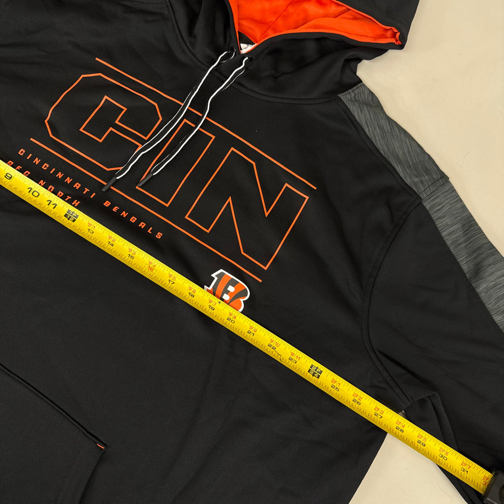 NFL Cincinnati Bengals Hoodie AFC North Sweatshirt Pullover SZ XXL Black 1802967