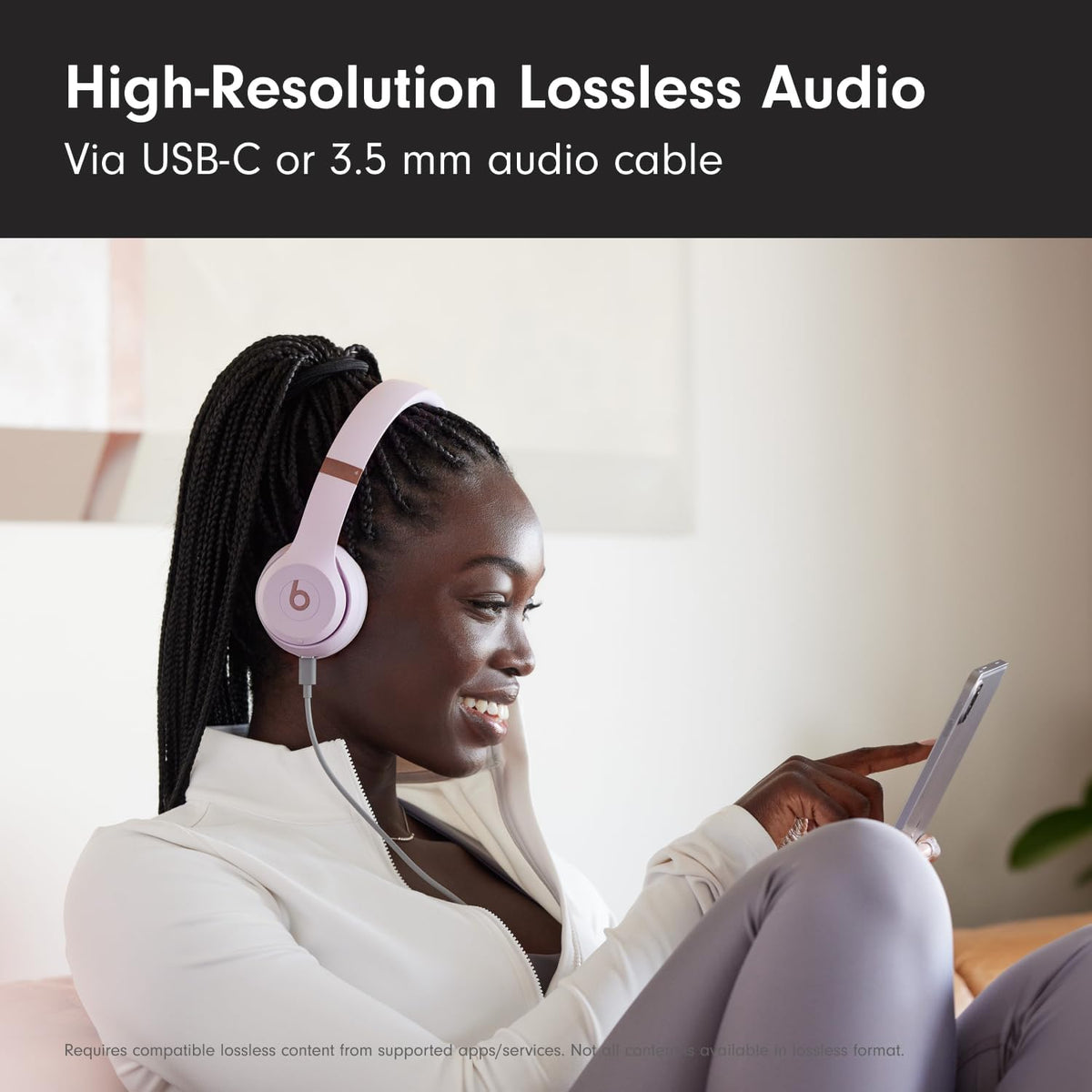 Beats Solo 4 - Wireless On-Ear Bluetooth Headphones, Up to 50-Hour Battery Life, Ultra-Lightweight Comfort, Powerful and Balanced Sound, Apple & Android Compatible - Matte Black