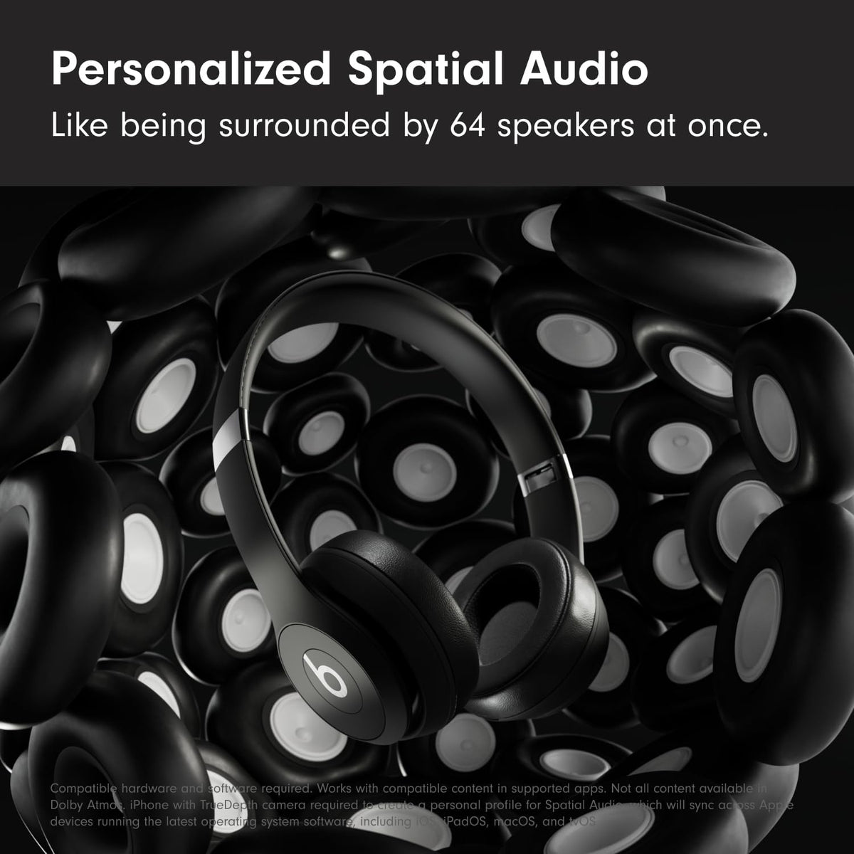 Beats Solo 4 - Wireless On-Ear Bluetooth Headphones, Up to 50-Hour Battery Life, Ultra-Lightweight Comfort, Powerful and Balanced Sound, Apple & Android Compatible - Matte Black
