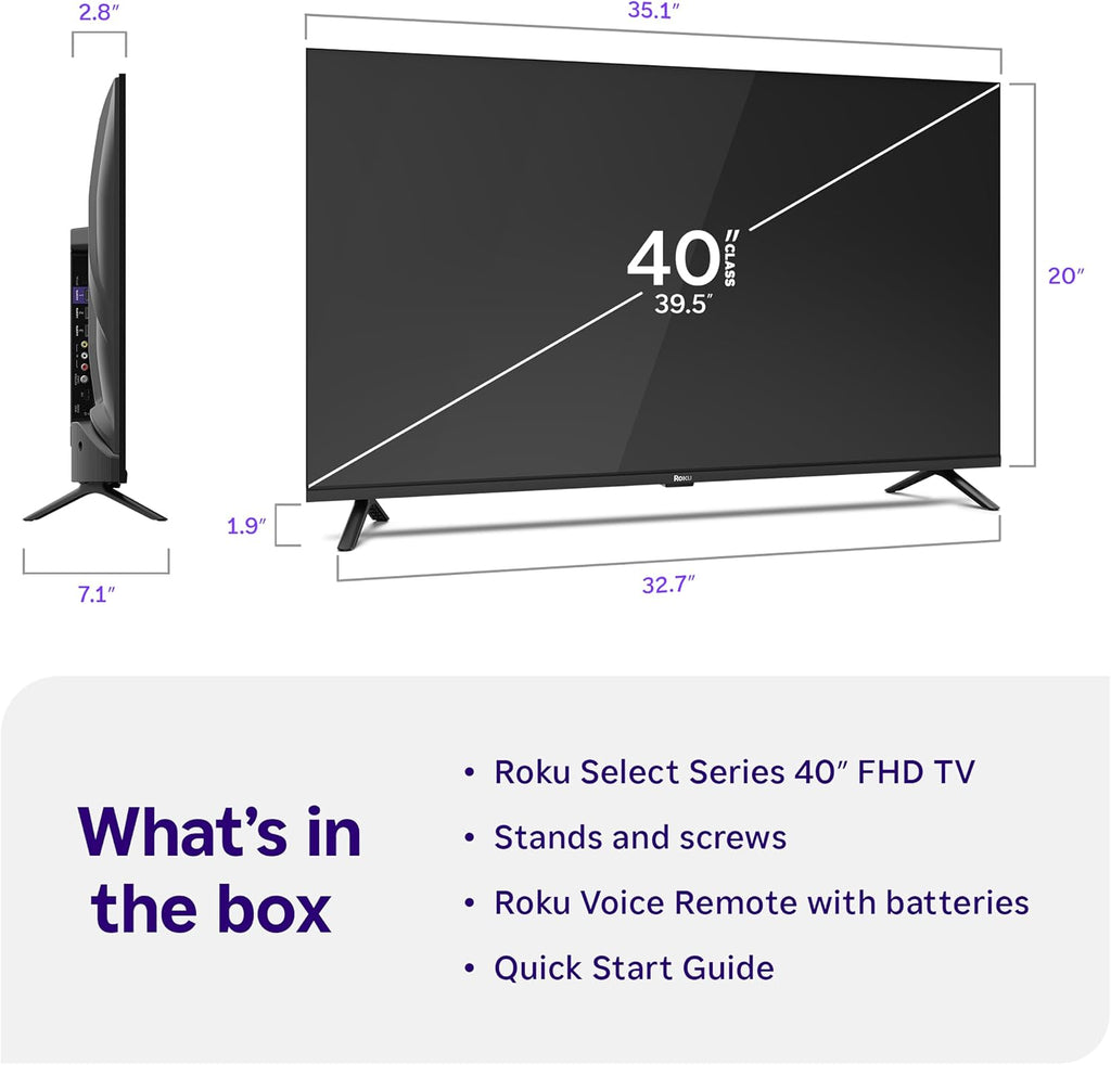 Roku 40-Inch Select Series Smart TV 2026-1080p Full HD TV - RokuTV