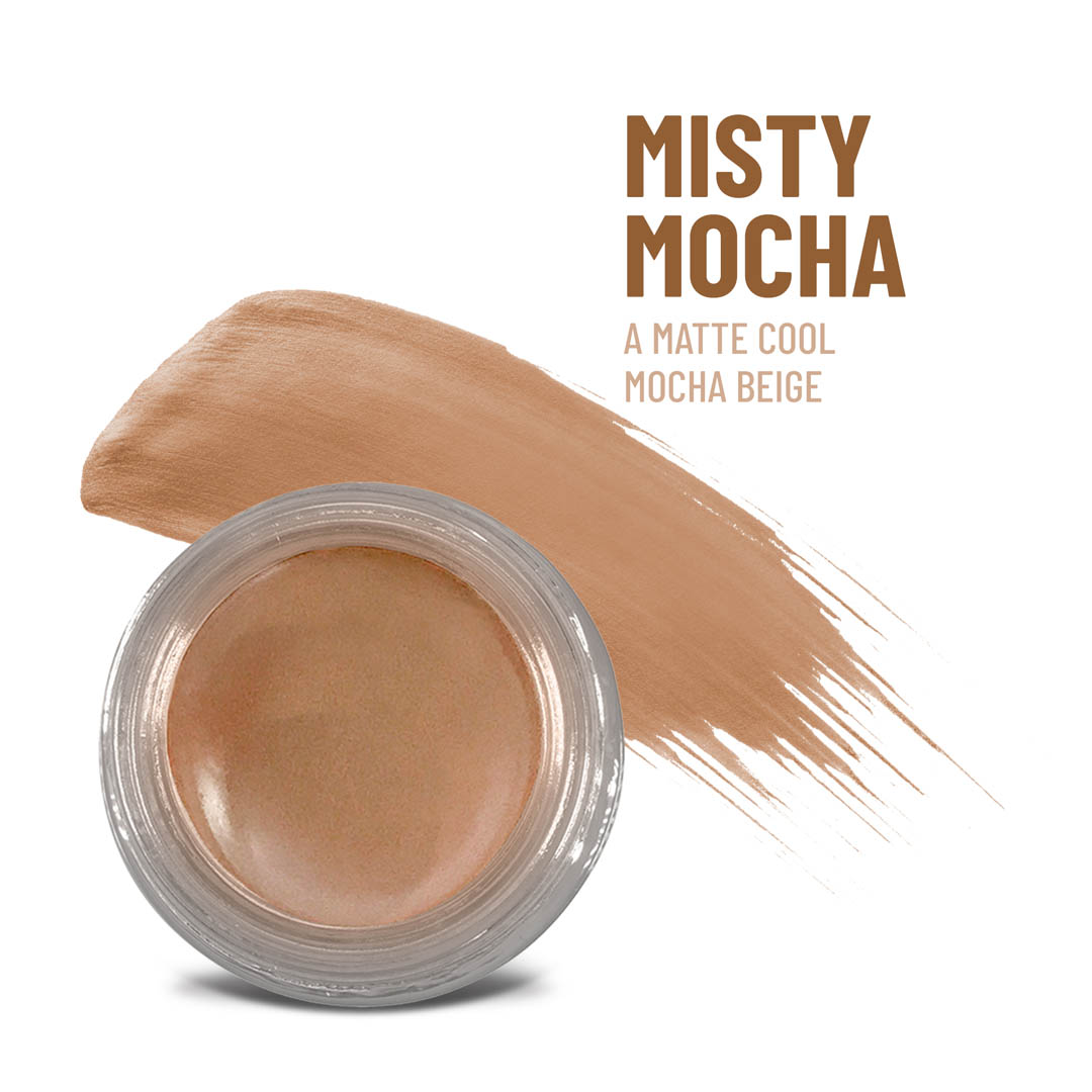 Misty Mocha Any Wear Creme - A Waterproof Multi-tasking creme to powder product for eyes, cheeks & lips. Can be worn anywhere