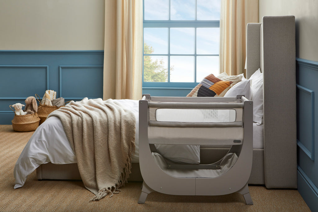 Shnuggle Air Lite Bedside Bassinet | Infant Crib | Height Adjustable Baby Bed with Mattress