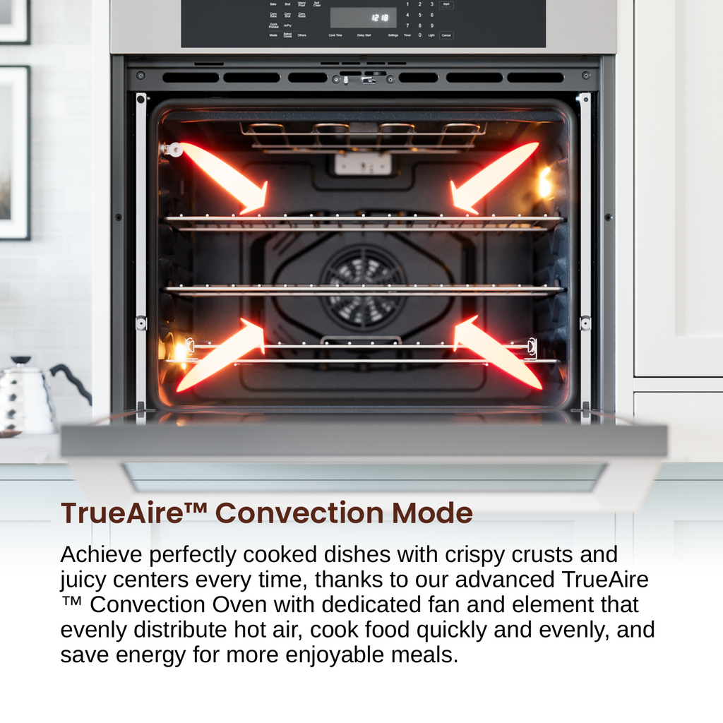 Rangaire 30" Single Electric Wall Oven Self-cleaning Air Fry True Convection Stainless Steel RWOS301GS