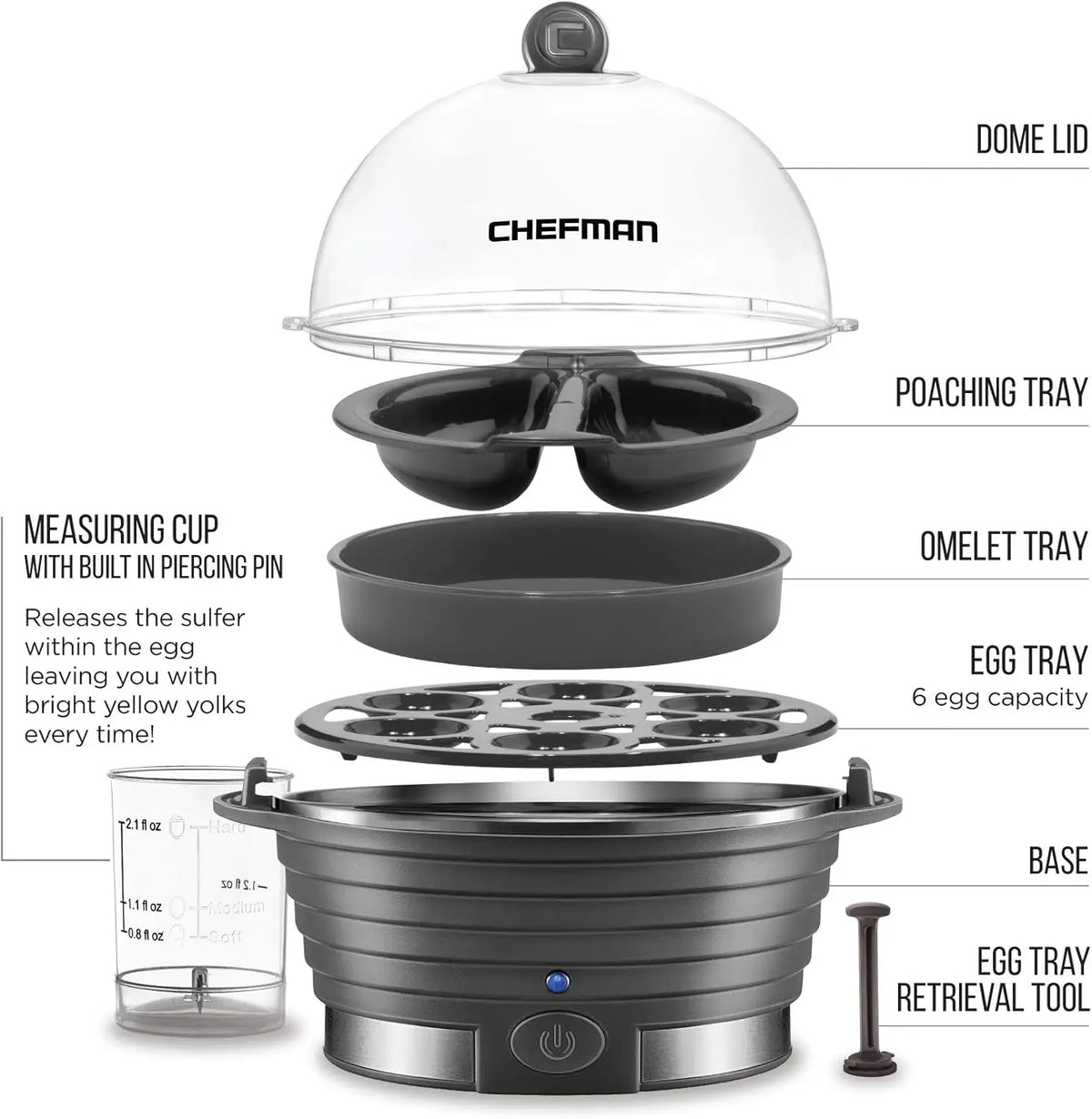 🍳 6‑Egg Rapid Electric Cooker – Steam, Poach & Boil with Ease