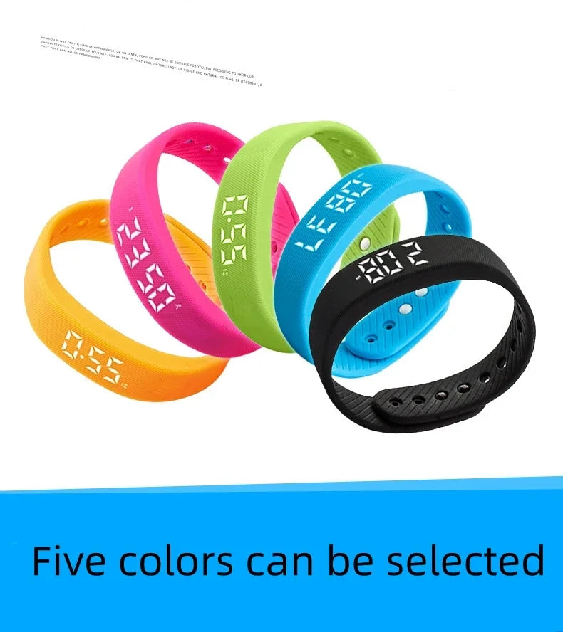 LED Digital Smart Bracelet Vibrating Alarm Clock Waterproof Clock