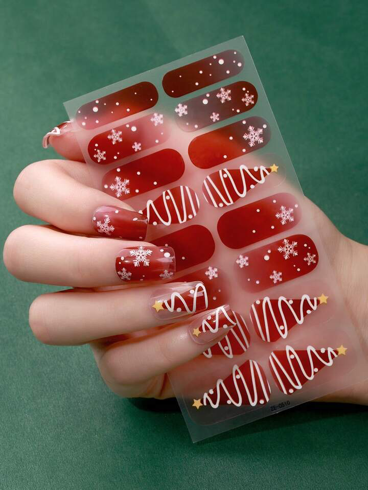 Christmas Trees Gel Nails