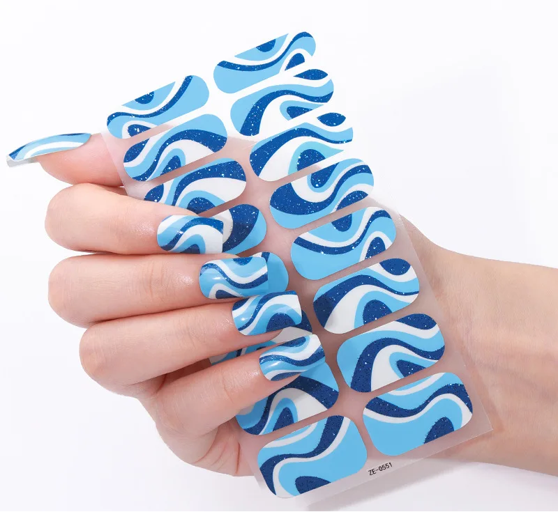 Blue Jazz Gel Nails