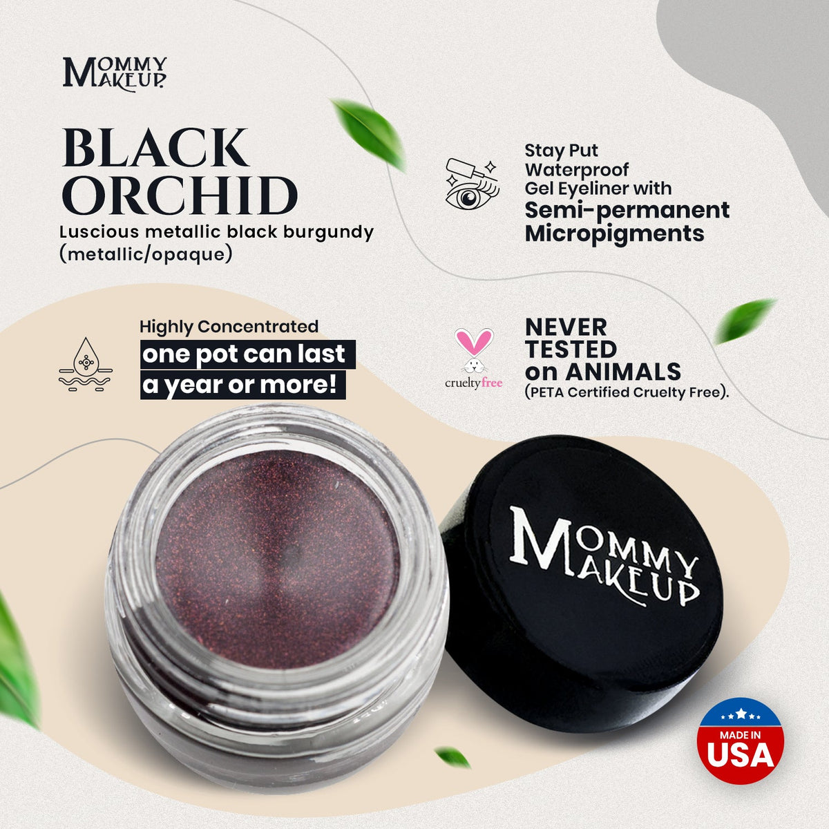 Black Orchid Stay Put Waterproof Gel Eyeliner w/ Micropigments