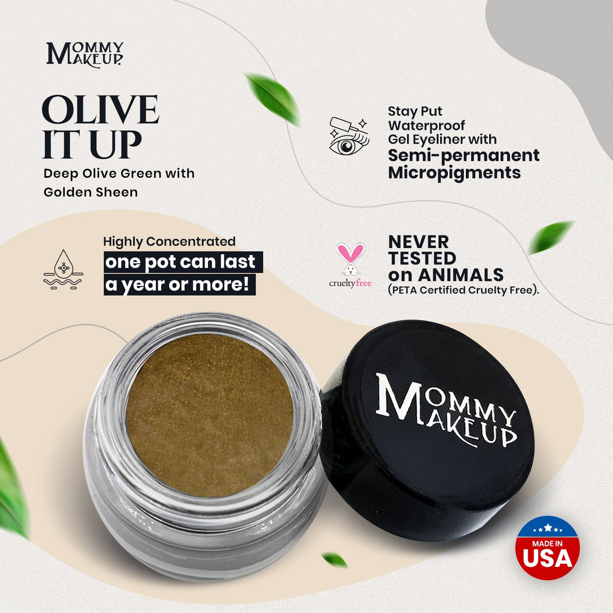 Olive It Up Stay Put Waterproof Gel Eyeliner w/ Micropigments