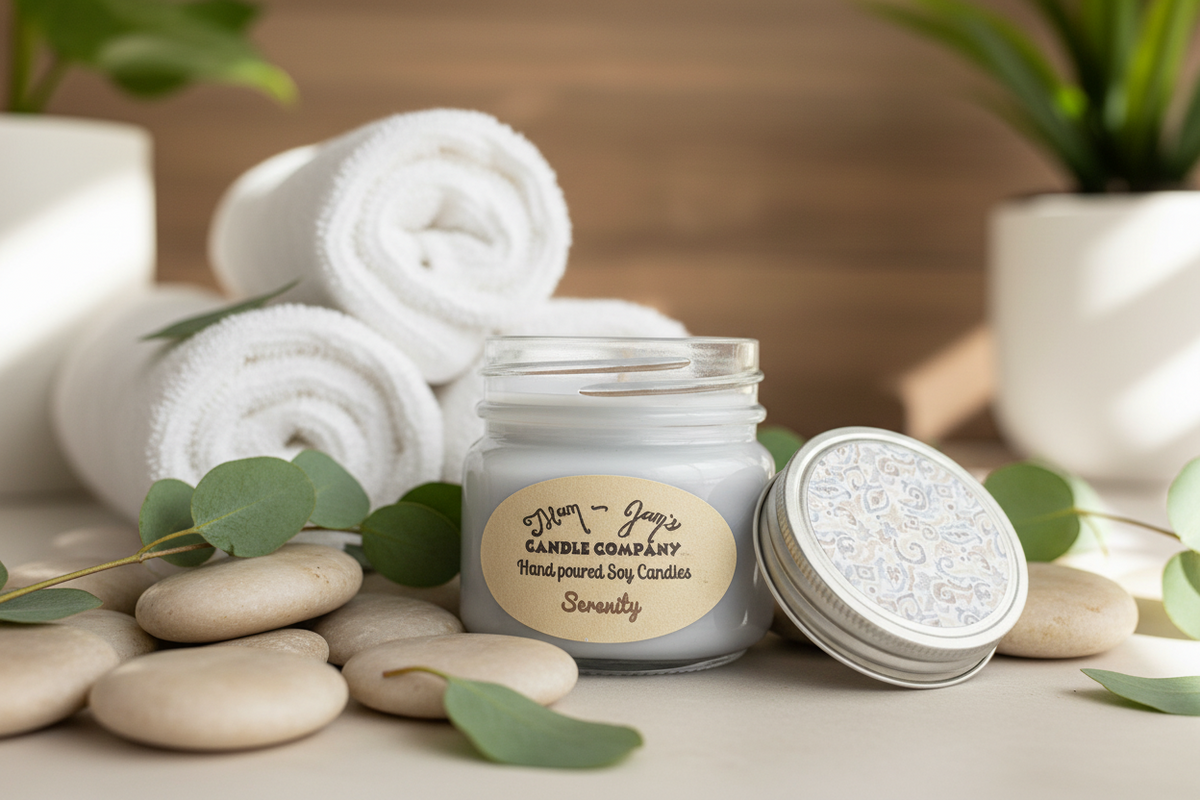Serenity Soy Candle – Calm & Relaxing Scent | Mam Jam’s