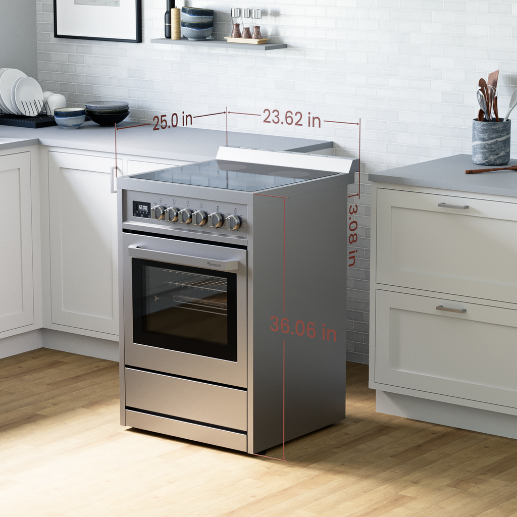 Rangaire 24" Electric Range AirFry Convection Oven Freestanding Stainless Steel RRE241TS