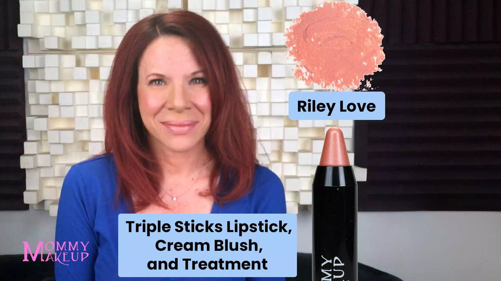 Triple Sticks Lipstick, Cream Blush, and Treatment in Riley Love